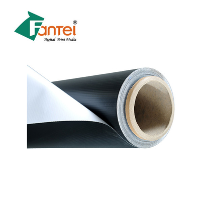 Brillante negro impermeable de la bandera 340gsm 200D300D del PVC Blockout alto